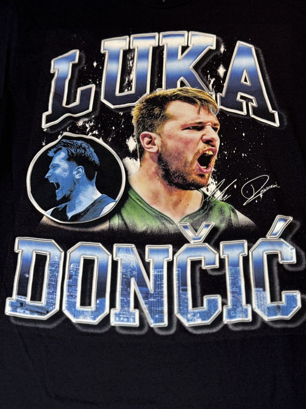 Mitchell & Ness Luka Doncic Dallas Mavericks Black Graphic T-Shirt Small